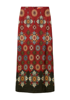 La DoubleJ floral-print midi skirt - Red