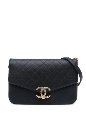 CHANEL Pre-Owned 2016-2017 Paris Cuba Medium Caviar Thread Around Flap crossbody bag - Black