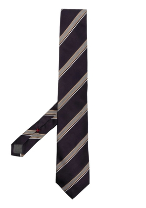 Brunello Cucinelli striped jacquard silk tie - Purple