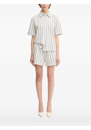 SAMSOE SAMSOE striped short-sleeve shirt - White