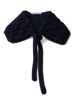 Prada cable-knit wool collar - Blue