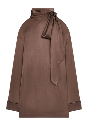 DRIES VAN NOTEN tie-neck blouse - Brown