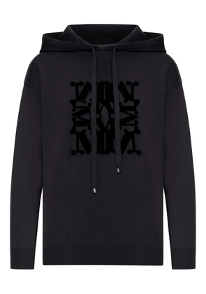 Max Mara velvet-logo hoodie - Black
