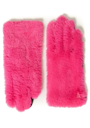 TWINSET faux-fur gloves - Pink