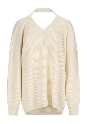 Canessa halter-neck ribbed sweater - Neutrals