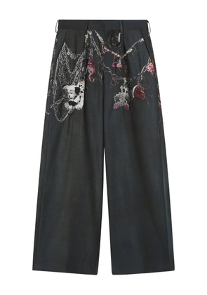 Doublet embroidered straight-leg trousers - Black
