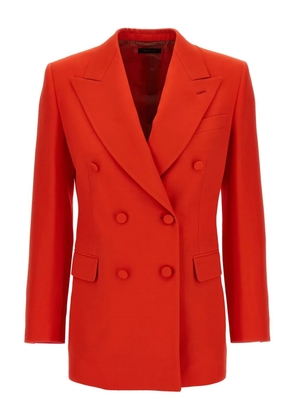 Brioni double-breasted peak-lapel blazer - Red