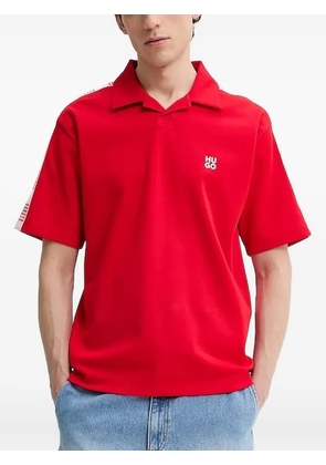 HUGO point-collar panelled polo shirt - Red