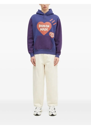 Human Made heart-print two-tone hoodie - Blue