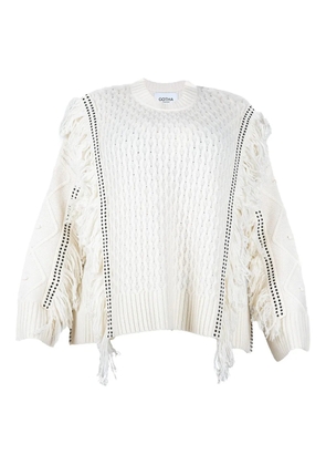 Gotha ruffle-trim sweater - White