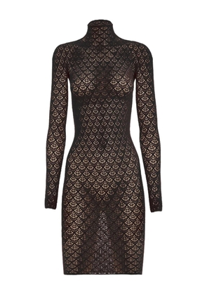 Wolford Mermaid net high-neck mini dress - Black