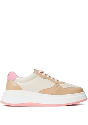 TWINSET colour-block faux leather trainers - Neutrals