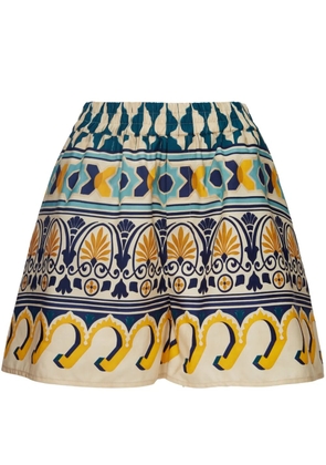 La DoubleJ abstract-pattern cotton shorts - Blue