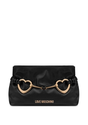 Love Moschino heart-plaque cross body bag - Black