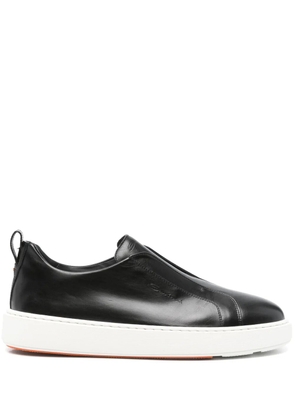 Santoni slip-on leather sneakers - Black