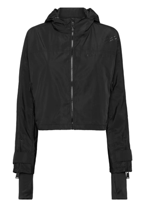 Plein Sport Scratch-print hooded jacket - Black