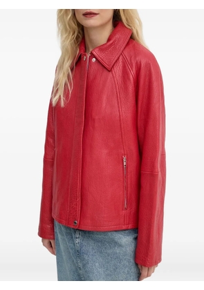 SAMSOE SAMSOE Sanok textured-leather zip-front jacket