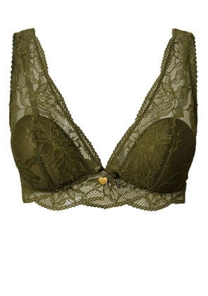 TWINSET triangle-cup lace bralette - Green