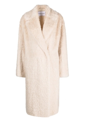 STAND STUDIO long faux-fur coat - Neutrals