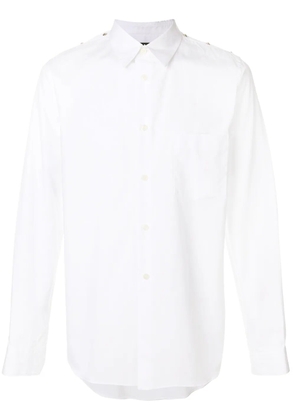 Black Comme Des Garçons stud shoulder shirt - White