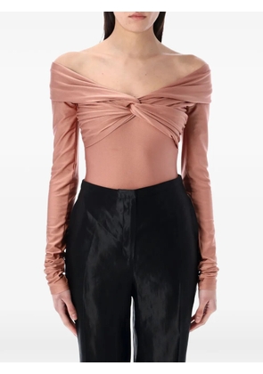THE ANDAMANE twisted long-sleeve bodysuit - Pink