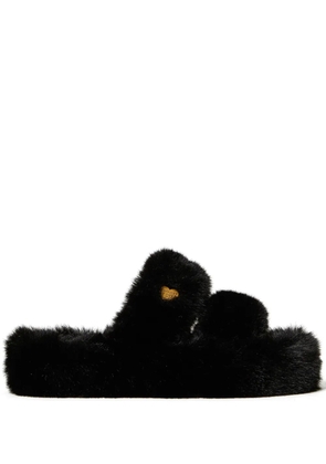 TWINSET faux-fur slides - Black