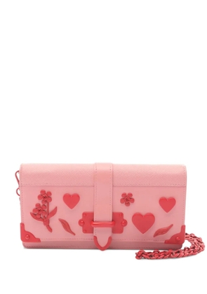 Prada Pre-Owned 2000s City heart appliqué clutch bag - Pink
