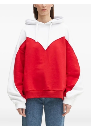 Fiorucci heart-shaped panelled hoodie - Red.White