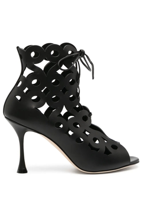 Manolo Blahnik Taralo 90mm cut-out boots - Black