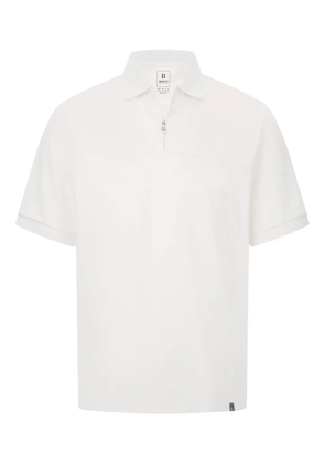 Boggi Milano half-zip chest-seam polo shirt - White