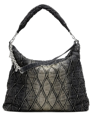 Diesel Charm-D quilted chain-embellished shoulder bag - Black