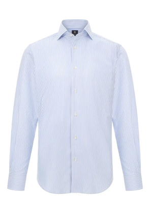 Boggi Milano striped capri-collar shirt - Blue
