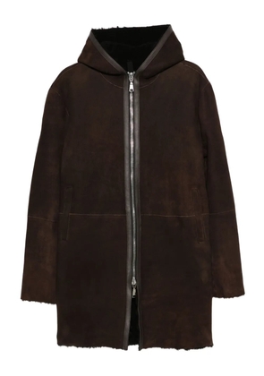 Tagliatore hooded zip-up coat - Brown