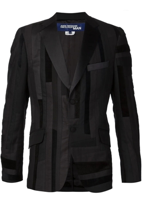 Junya Watanabe MAN stripped patchwork blazer - Black