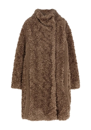 BOSS faux-fur coat - Brown