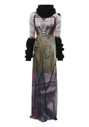 Ottolinger mesh turtleneck maxi dress - Black