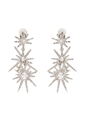 Kenneth Jay Lane silver-tone crystal clip earrings