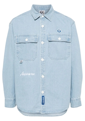 AAPE BY *A BATHING APE® logo-appliqué denim shirt - Blue