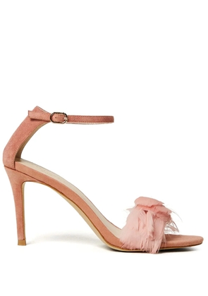 TWINSET 90mm feather-detail sandals - Pink