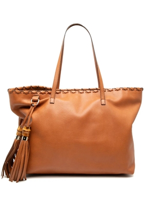 Gucci Pre-Owned 2000-2015 Leather Peggy Braided tote bag - Brown