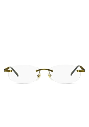 Gucci Eyewear bamboo-detail rimless glasses - Gold