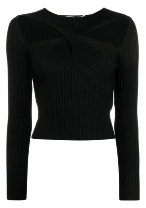 Self-Portrait cut-out knitted top - Black