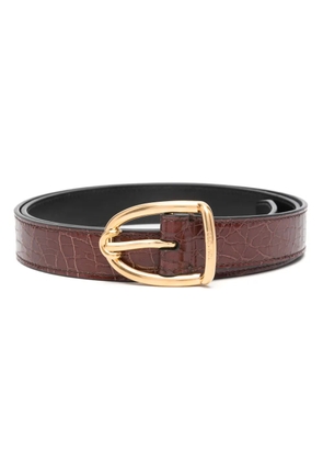 TOM FORD crocodile-effect leather belt - Brown