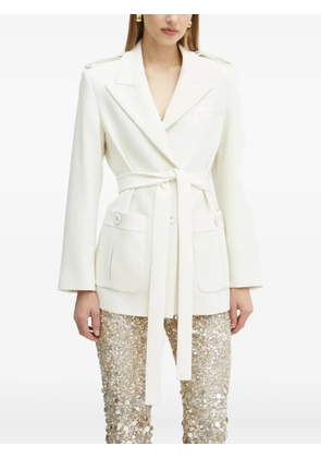LUISA SPAGNOLI pocket belted blazer - White