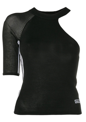 adidas one shoulder knitted top - Black