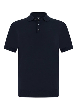 Boggi Milano knitted mother-of-pearl polo jumper - Blue