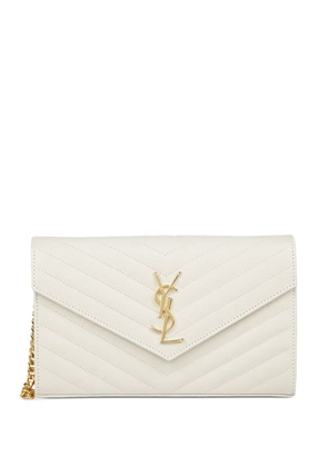 Saint Laurent Cassandre wallet-on-chain - Neutrals