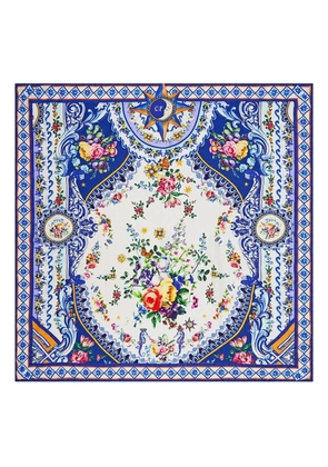 Camilla patterned silk scarf - White