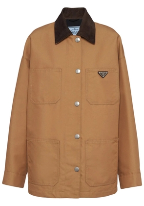 Prada triangle-logo canvas blouson jacket - Brown
