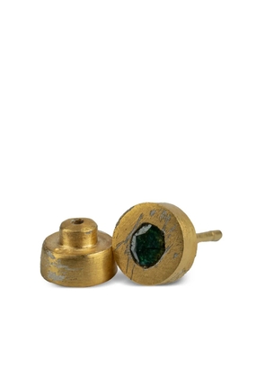 Parts of Four 18K gold-plated silver small stud blue diamond earring